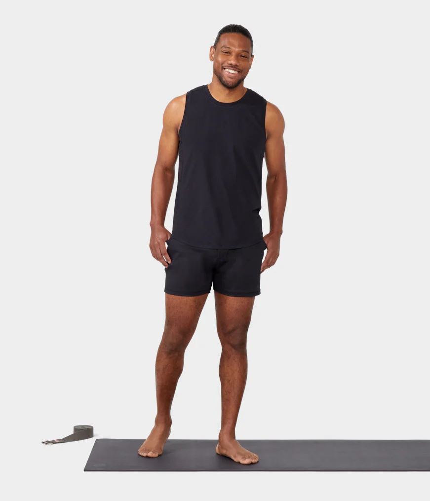 Men\'s Manduka ANYWHERE Shorts Black | 1785214