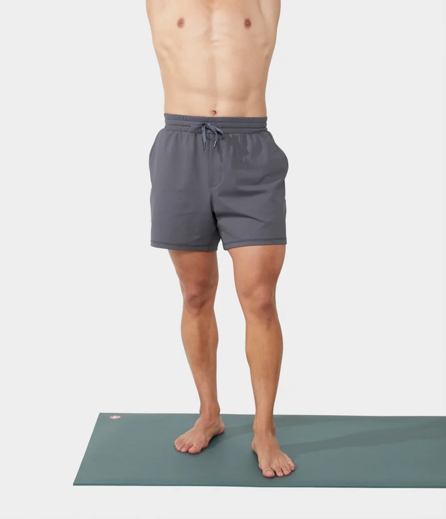 Men\'s Manduka ANYWHERE Shorts Grey | 9918514