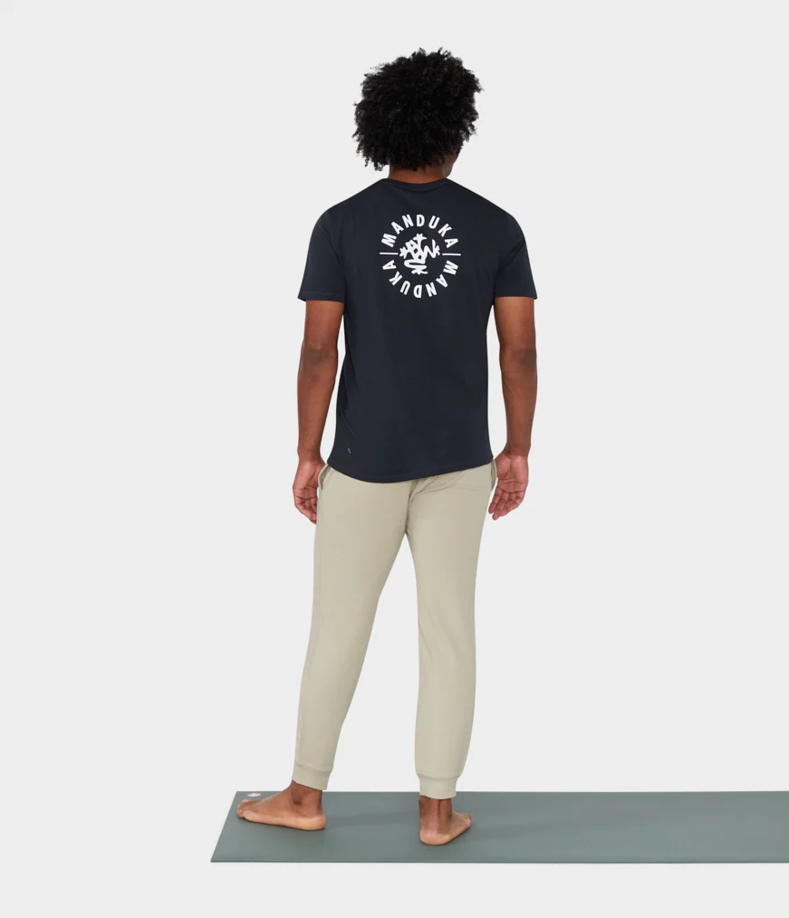 Men's Manduka HOUSE T Shirts Black | 7644772