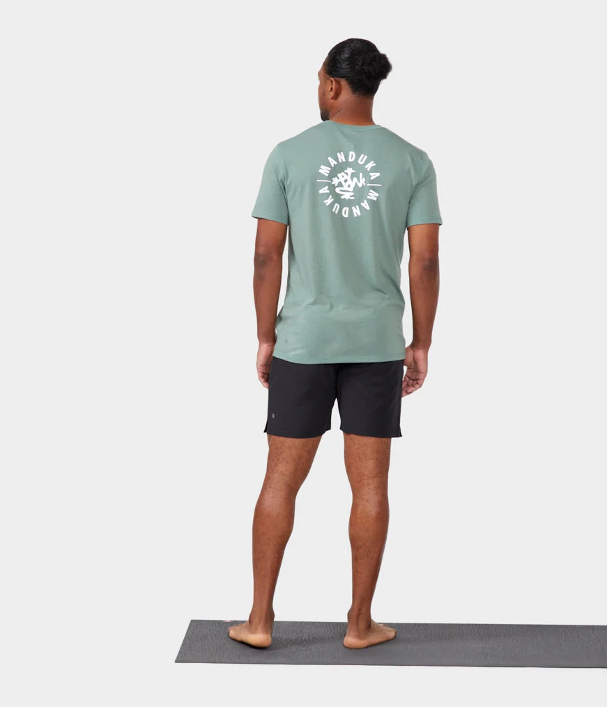 Men's Manduka HOUSE T Shirts Light Green | 9943307