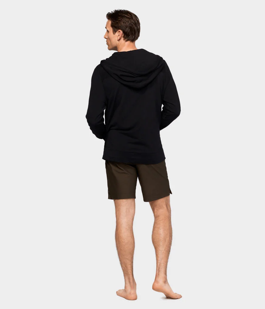 Men's Manduka INTENTIONAL ZIP Hoodie Black | 9731524