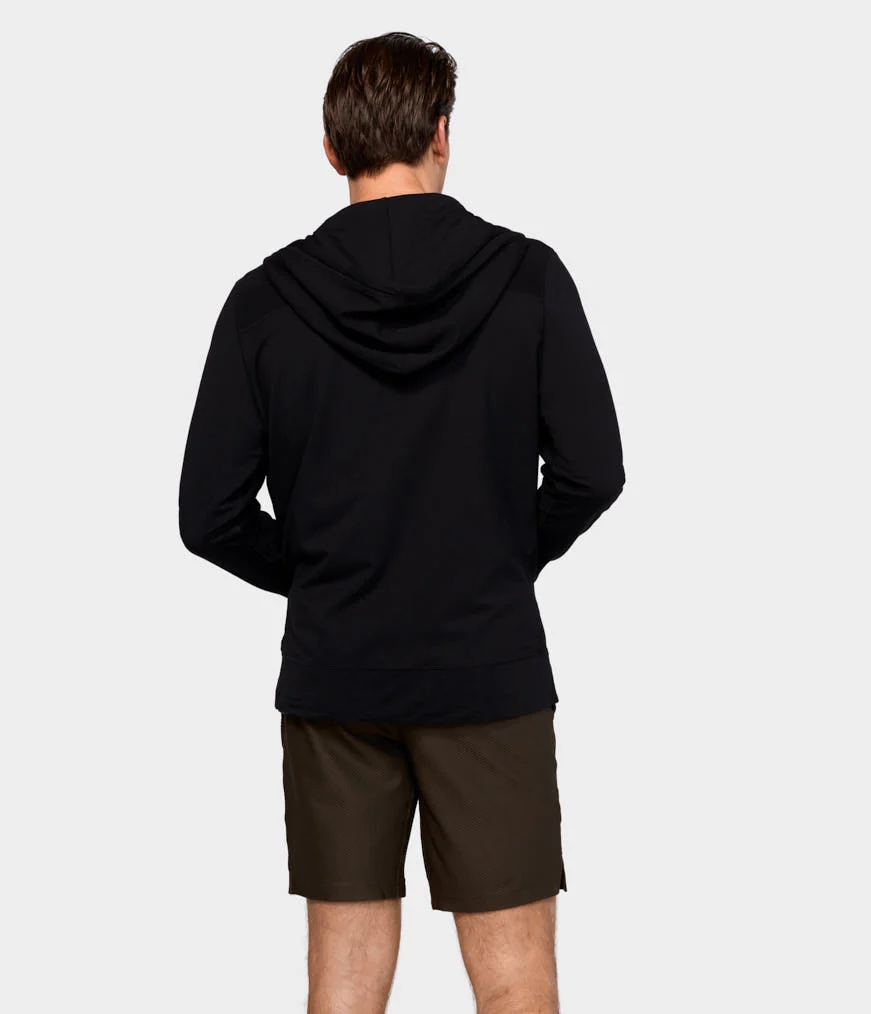 Men's Manduka INTENTIONAL ZIP Hoodie Black | 9731524