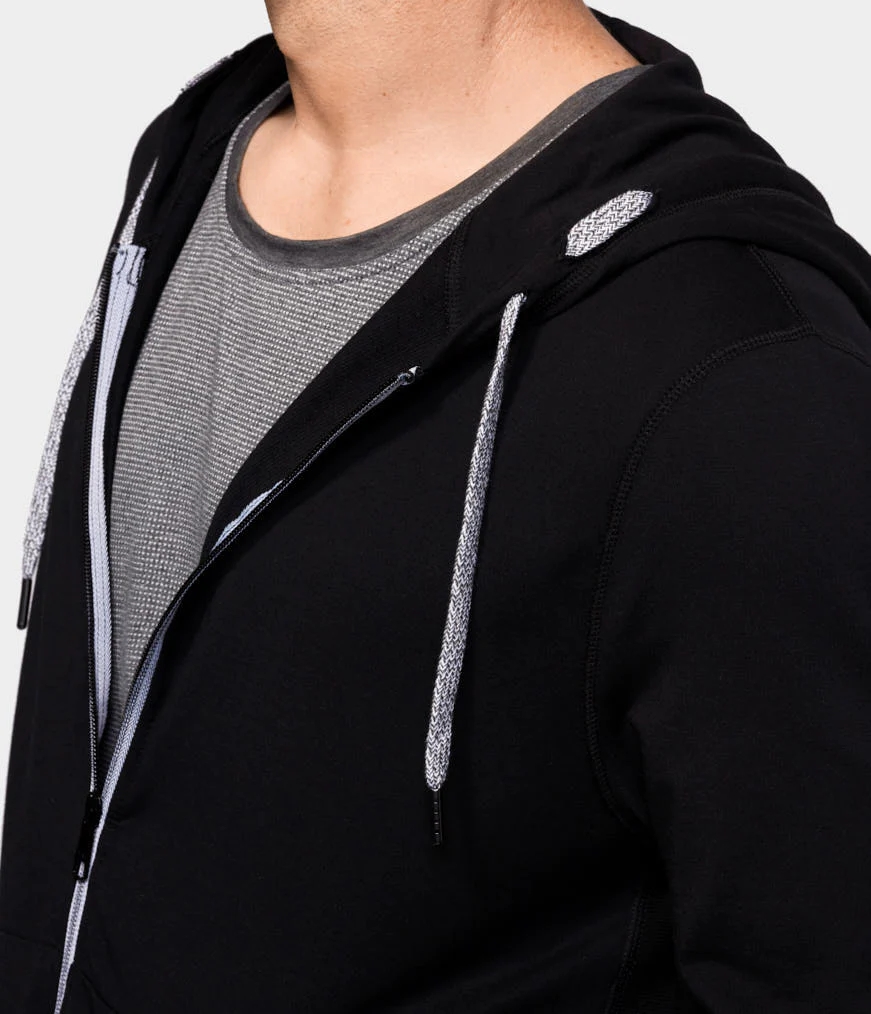 Men's Manduka INTENTIONAL ZIP Hoodie Black | 9731524