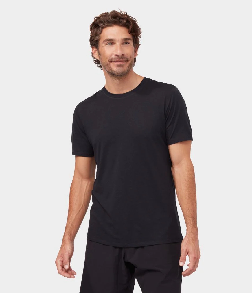 Men\'s Manduka REFINED 2.0 T Shirts Black | 5716435