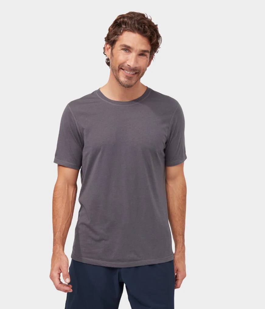 Men\'s Manduka REFINED 2.0 T Shirts Grey | 3501937