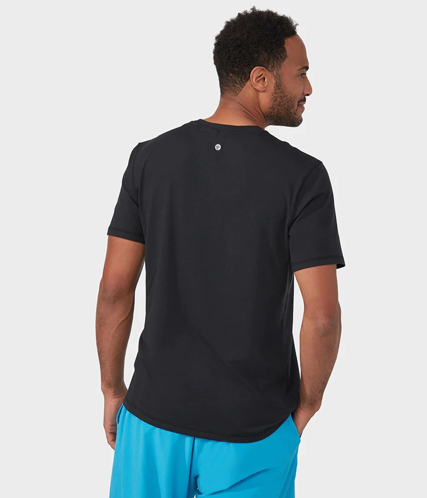 Men's Manduka REFINED T Shirts Black | 6261783