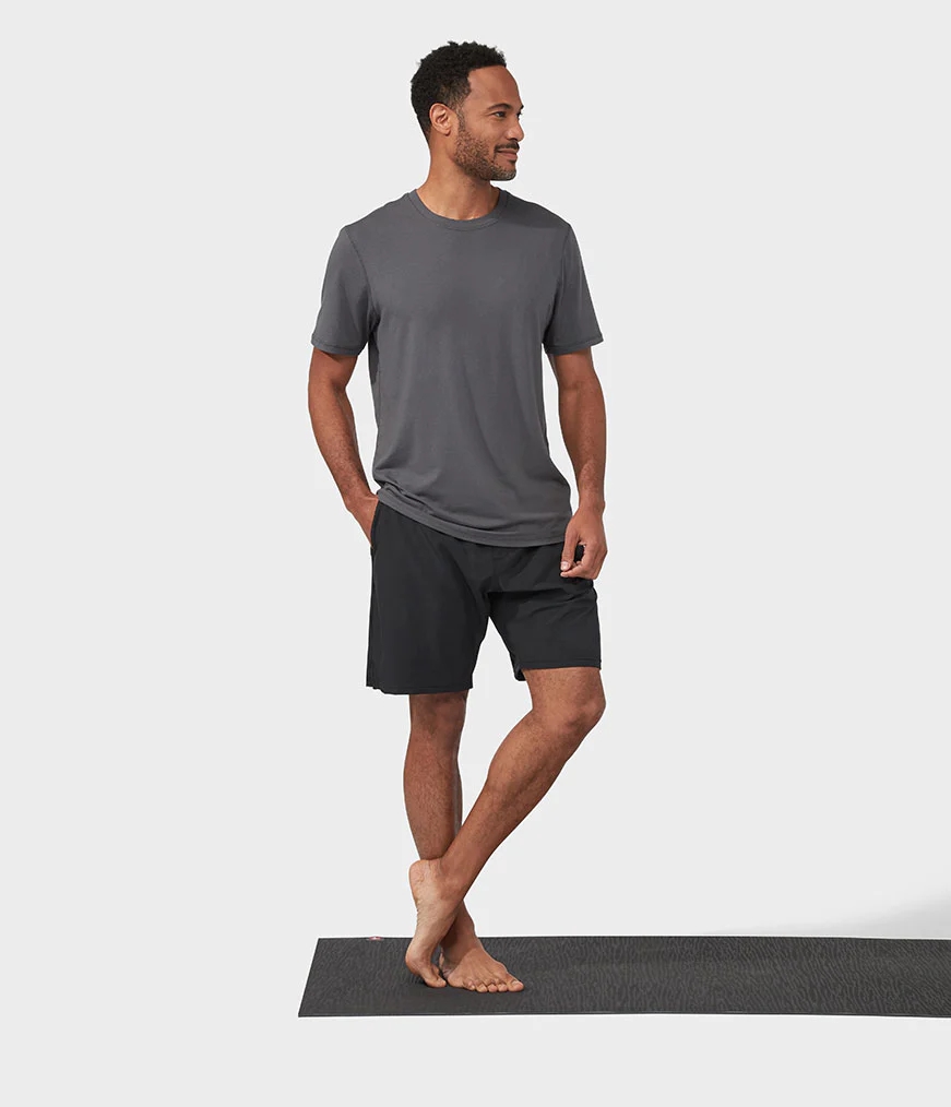 Men's Manduka REFINED T Shirts Grey | 9332063