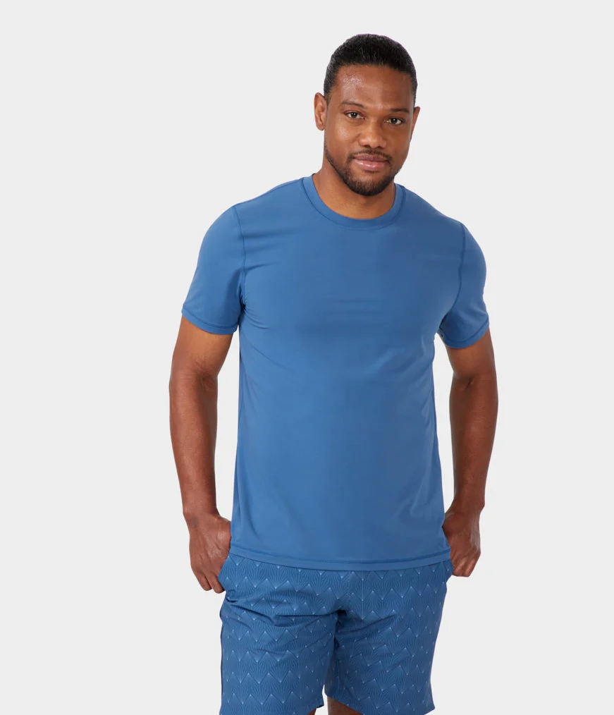 Men\'s Manduka REVIVE T Shirts Blue | 7206502