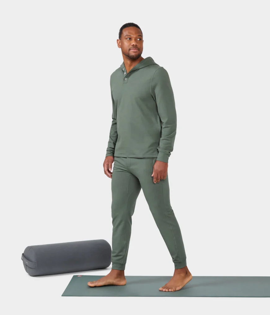 Men's Manduka SWEAT TO STREET Hoodie Green | 7995834