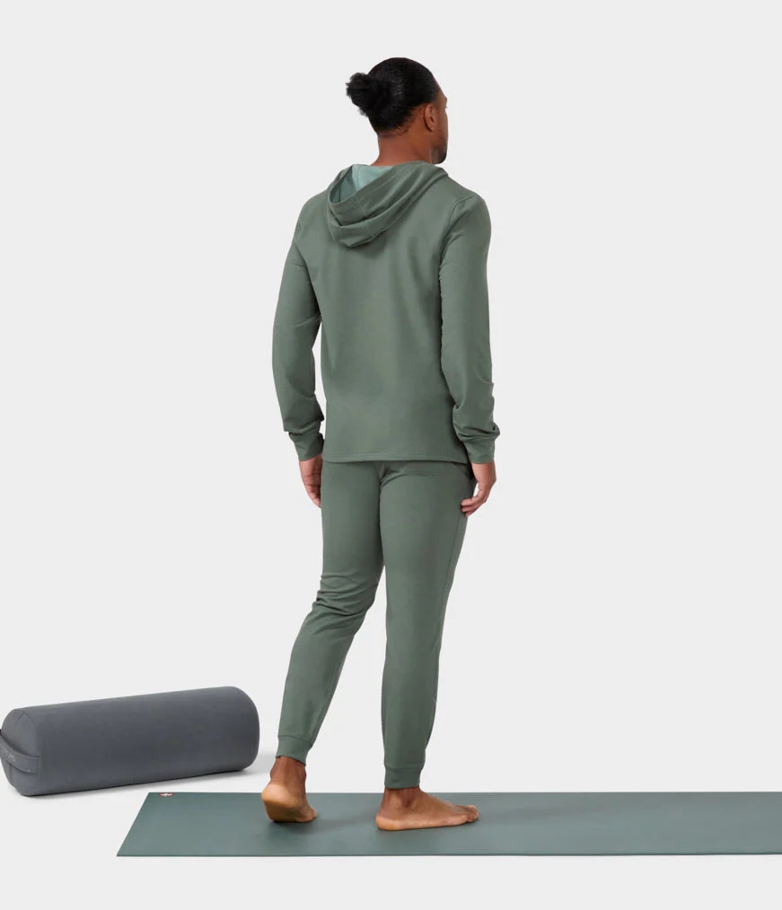 Men's Manduka SWEAT TO STREET Hoodie Green | 7995834