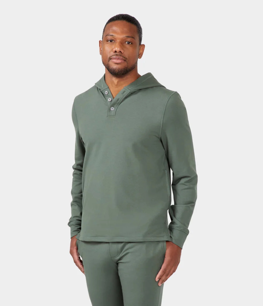 Men\'s Manduka SWEAT TO STREET Hoodie Green | 7995834