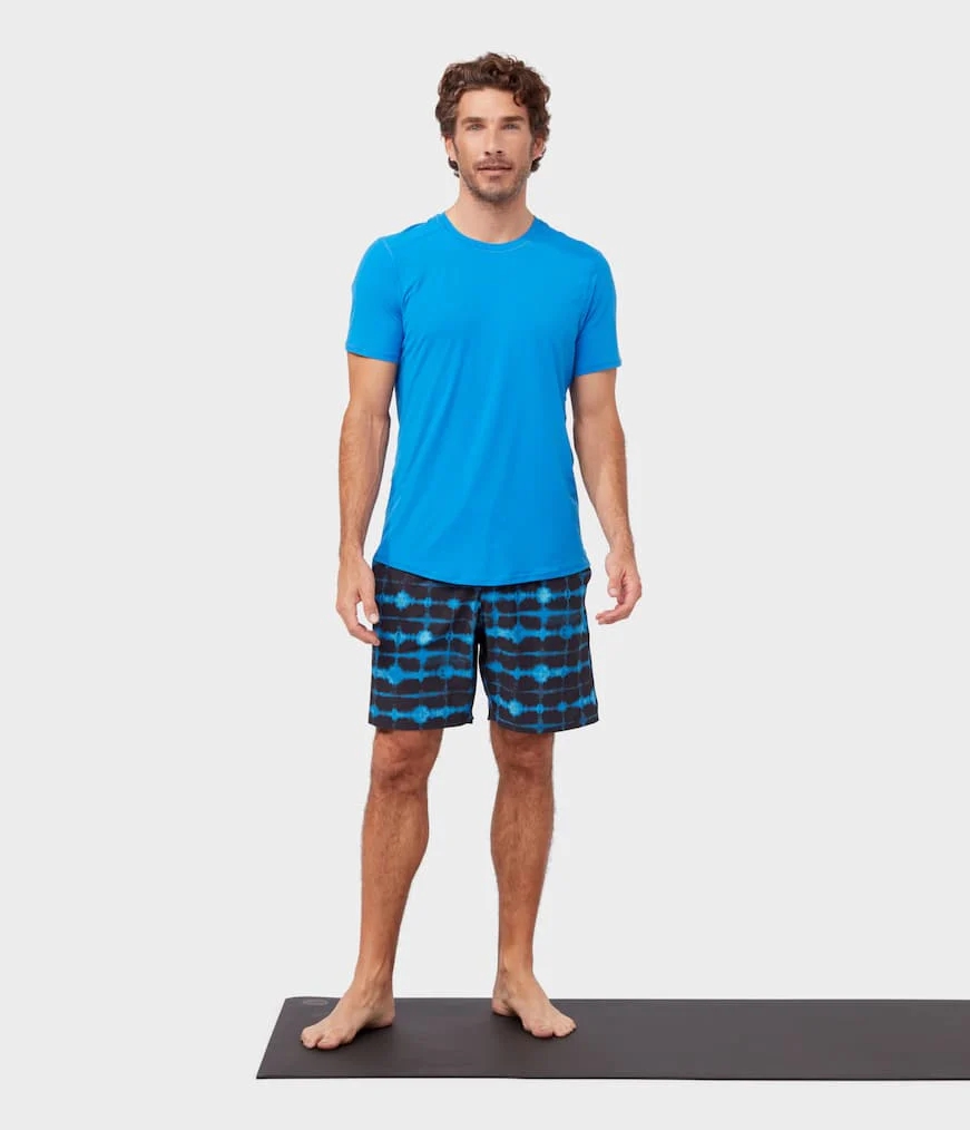 Men's Manduka TECH T Shirts Blue | 4542103