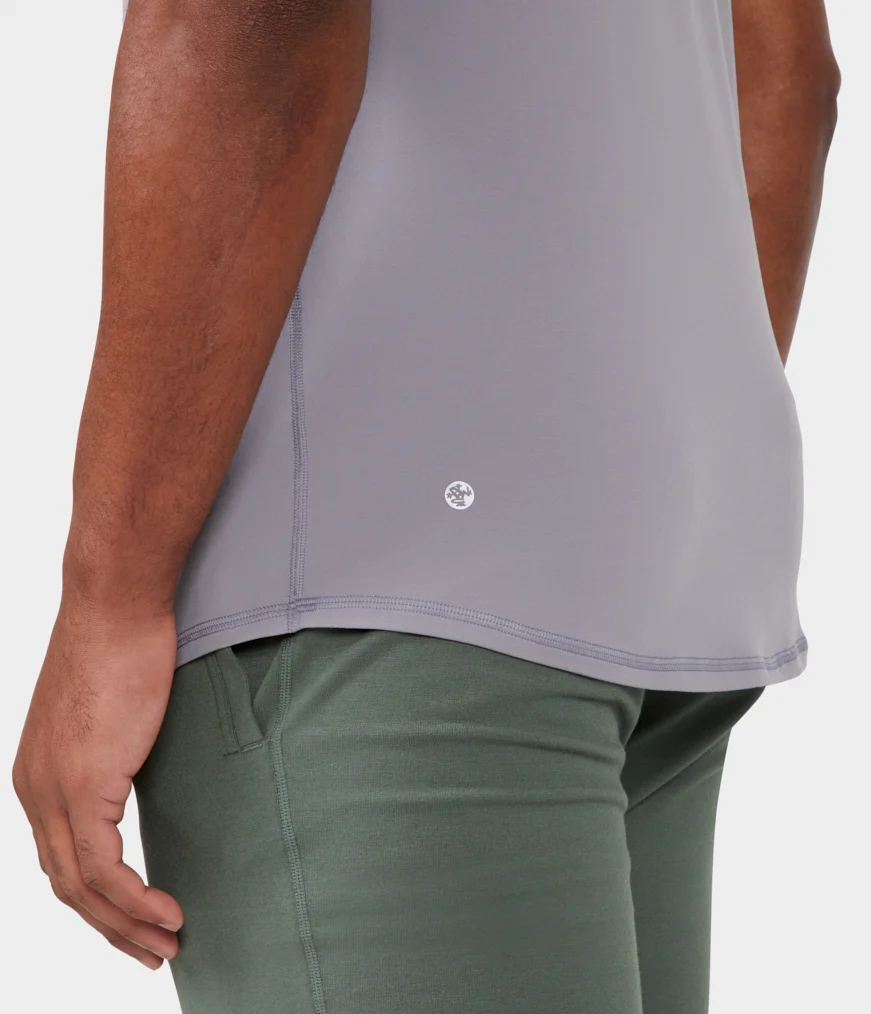 Men's Manduka TECH T Shirts Grey | 7586562