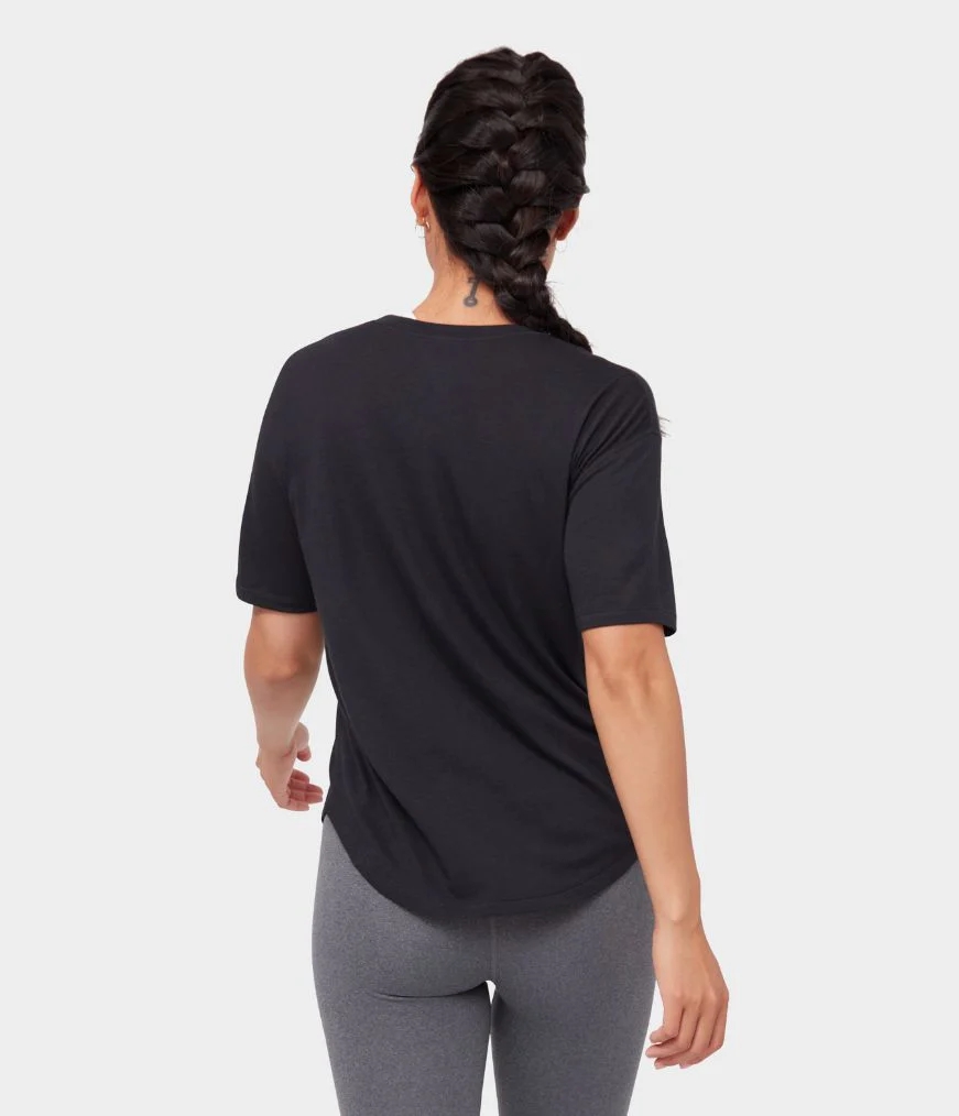 Women's Manduka ENLIGHTENED T Shirts Black | 9005596