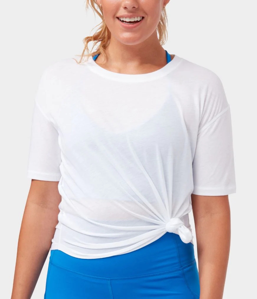 Women's Manduka ENLIGHTENED T Shirts White | 1978400