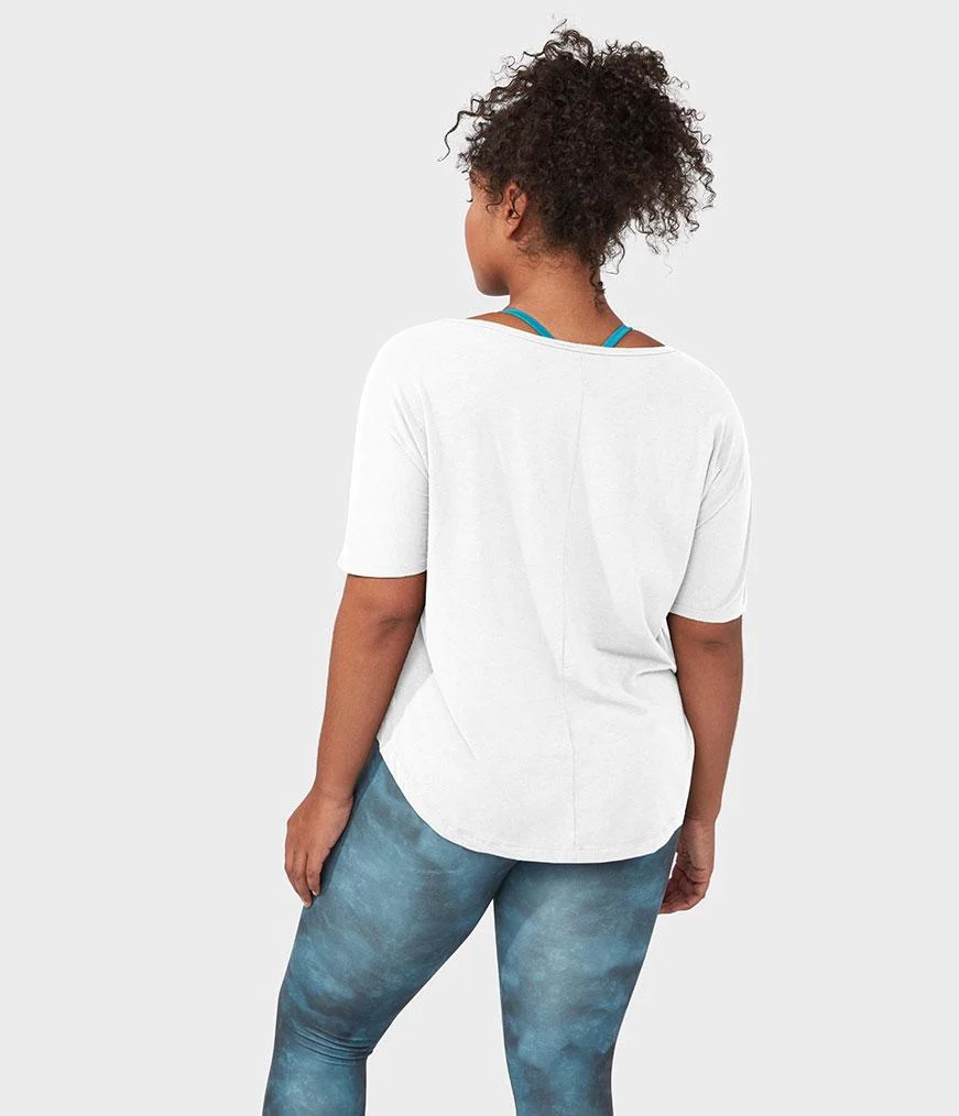 Women's Manduka ENLIGHT RELAXED T Shirts White | 1944673