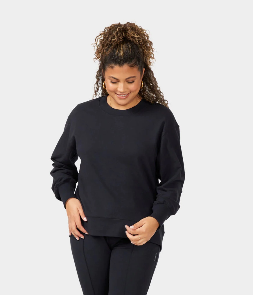 Women\'s Manduka GRATITUDE Pullover Black | 1104561