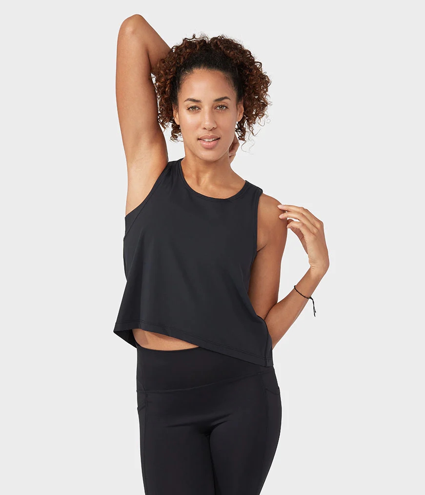 Women\'s Manduka ROOT TO RISE Tanks Black | 5548379