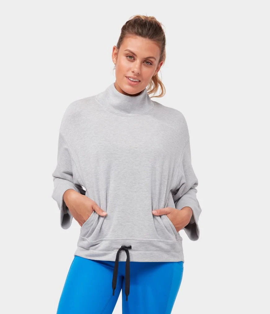 Women\'s Manduka UPWARD MOCKNECK Pullover Grey | 9622954