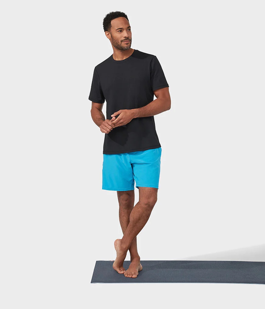 Men's Manduka REFINED T Shirts Black | 6261783