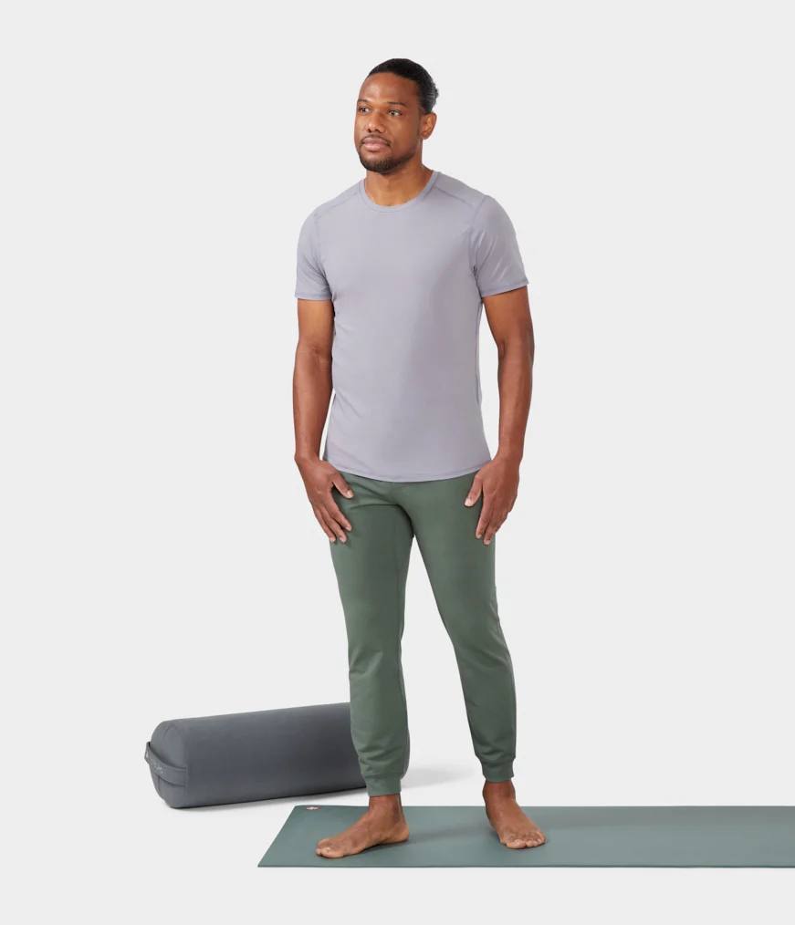 Men's Manduka TECH T Shirts Grey | 7586562